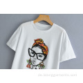 Neues Nordic Beauty Character bedrucktes Kurzarm-T-Shirt